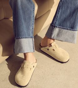 BIRKENSTOCK Boston Suede Leather Clogs
