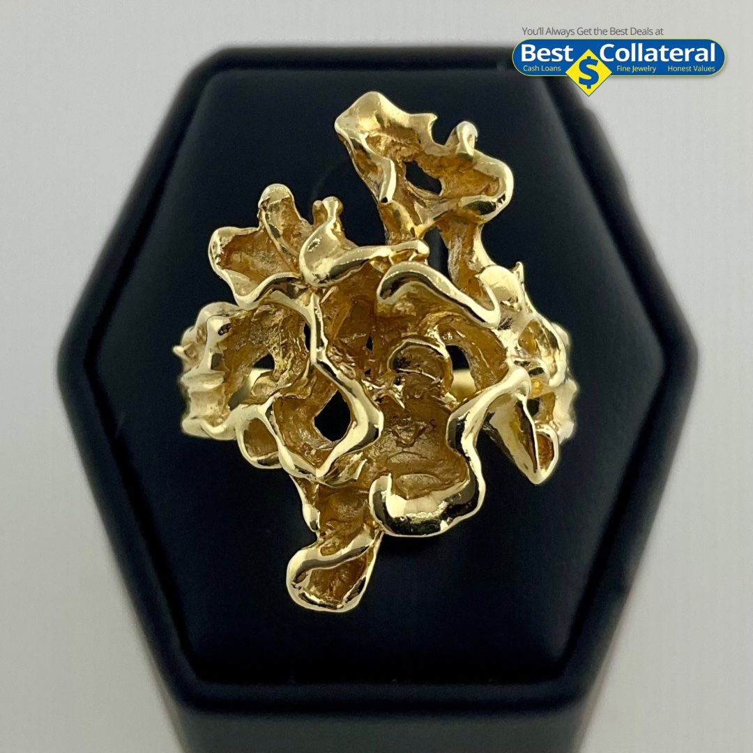 Ladies Nugget Ring In 14K Gold