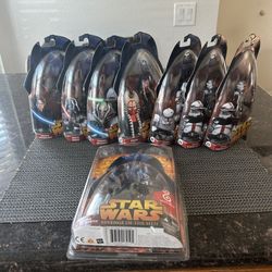 Stars Wars Action Figures Lot (8) Episode 3 Revenge Of The Sith