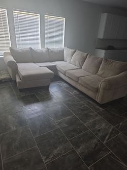Tan couch l shape