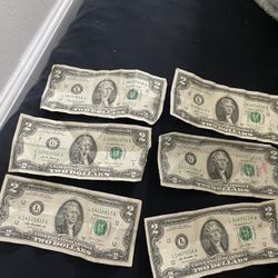 6 Two Dollar Bills 