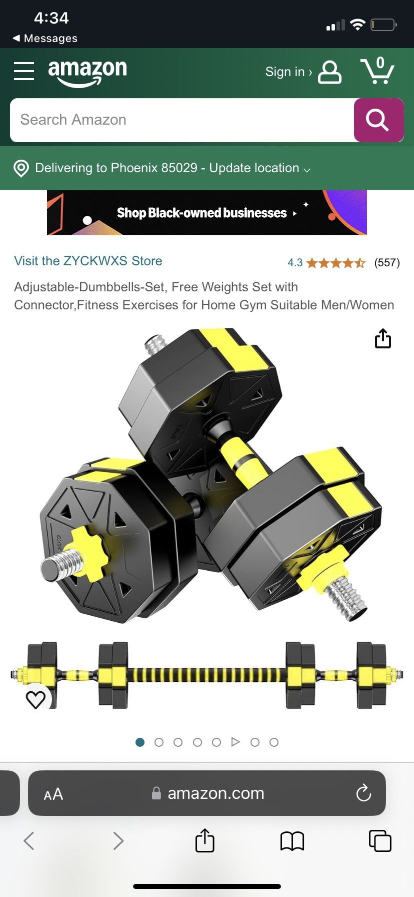 Dumbbell Set / 65lbs Total Weight (2x Dumbbells)