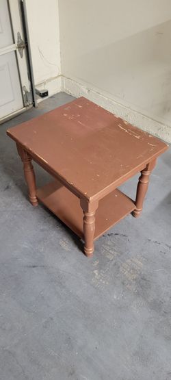 Wood side table