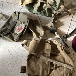 Huge vintage collection lot of British English military collectibles WWII WW2 militaria gear 