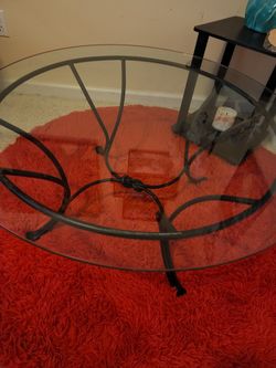 Glass And Iron Living Room Table