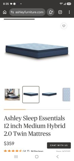 Ashley Sleep Essentials 12 inch Medium Hybrid 2.0 Twin Mattress