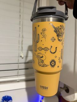 Tyeso Insulated Tumbler Western Design Yellow 40oz