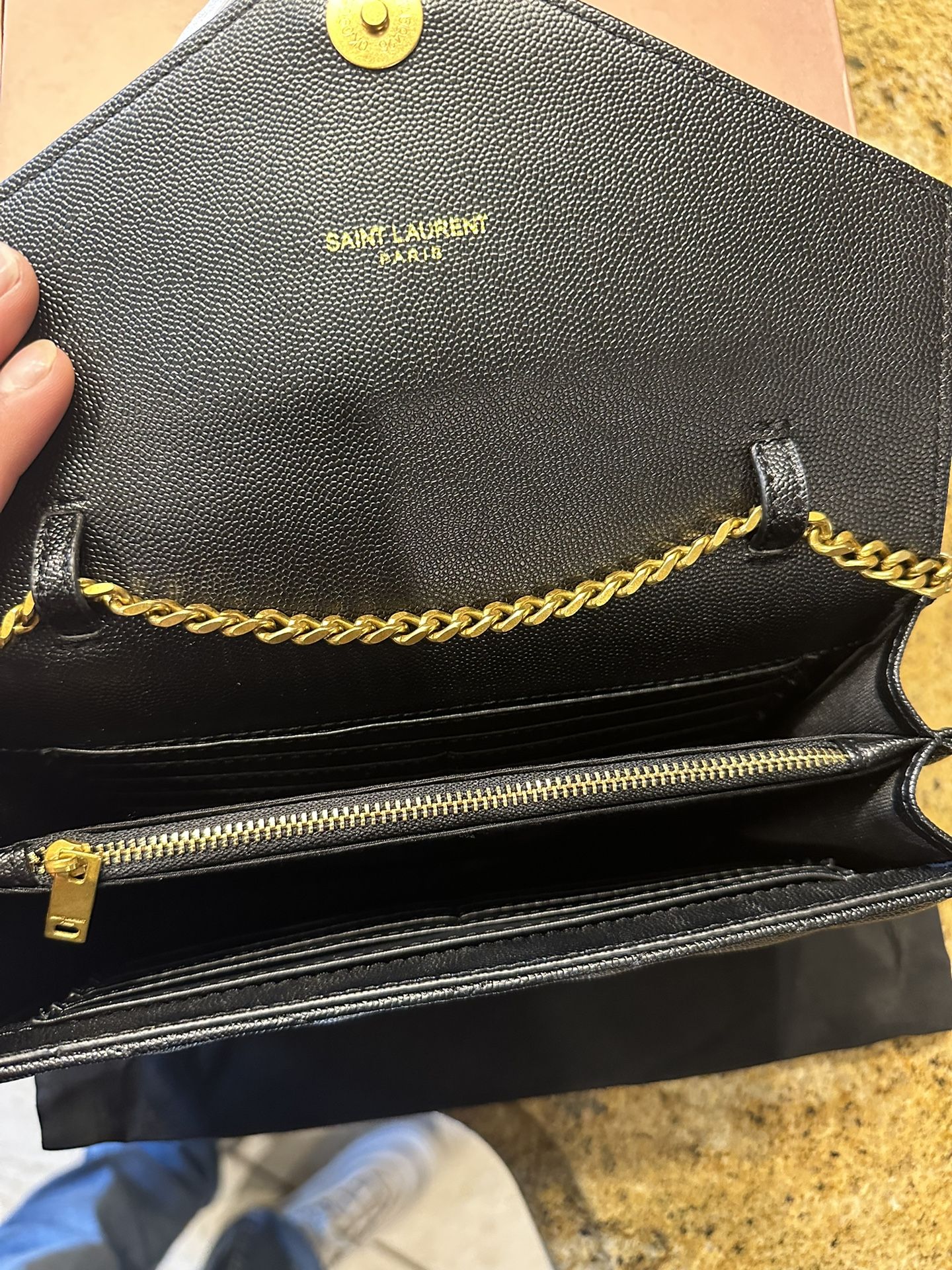 Saint Laurent YSL Cassandre Matelassé Envelope Chain Wallet In Grain De  Poudre Embossed Leather for Sale in Miami, FL - OfferUp