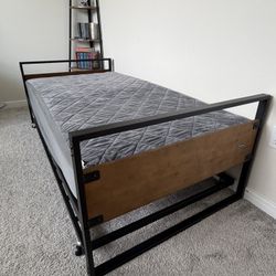 Daybed with Trundle / Mattress Foundation with Steel Slat Support /Twin 