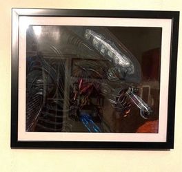 Custom Art Piece Of Alien Xenomorph From Movie Alien On Black Frame