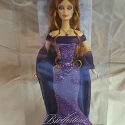 2003 February Amethyst Red Hair Barbie Doll Birthstone Collection