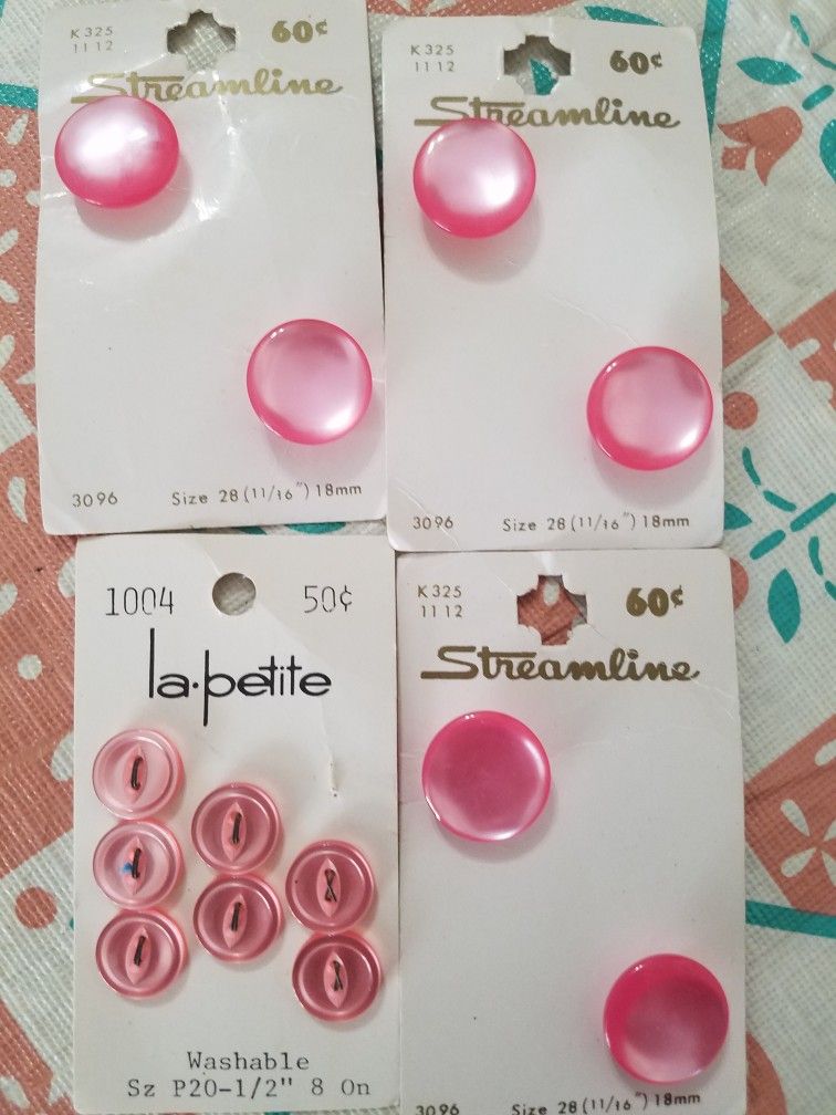 NEW 4 Slips Pink Buttons
