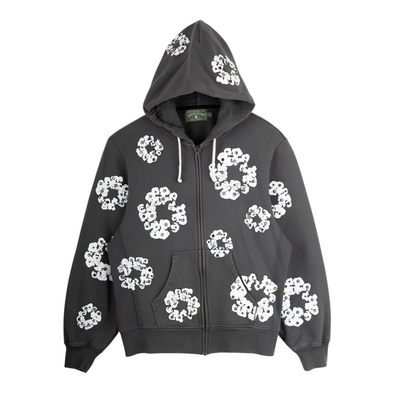 Denim Tears Rhinestone Cotton Wreath Zip Hoodie