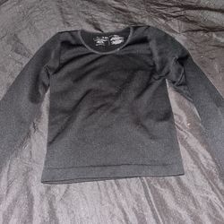 Black Long Sleeve Crop Top 