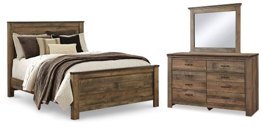 Trinell Brown Queen Panel Bed, Dresser and Mirror (Online Special Price)