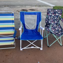3 Beach/ Camping Chairs