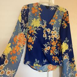 Floral kimono style multicolor long sleeve