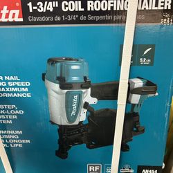 Makita 1-3/4 Coil Roofing Nailer (New)