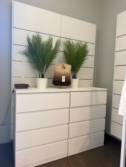 2x White 8-Drawer Double Dresser