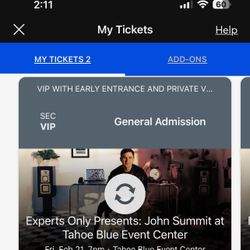 John summit lake Tahoe VIP Tickets