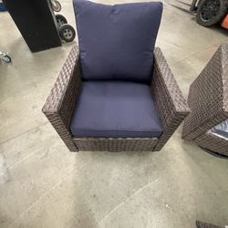 4pc Patio Set Blue Cushions