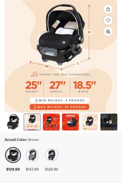 Baby Trend Infant Car Seat, Ally 35, Modern Khaki, Travel System with Cover