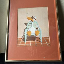 VTG 80s Michael Bedard, Sitting Duck Print, Matted/framed 
