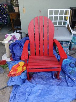 Red Classic Wooden Adirondack Chair