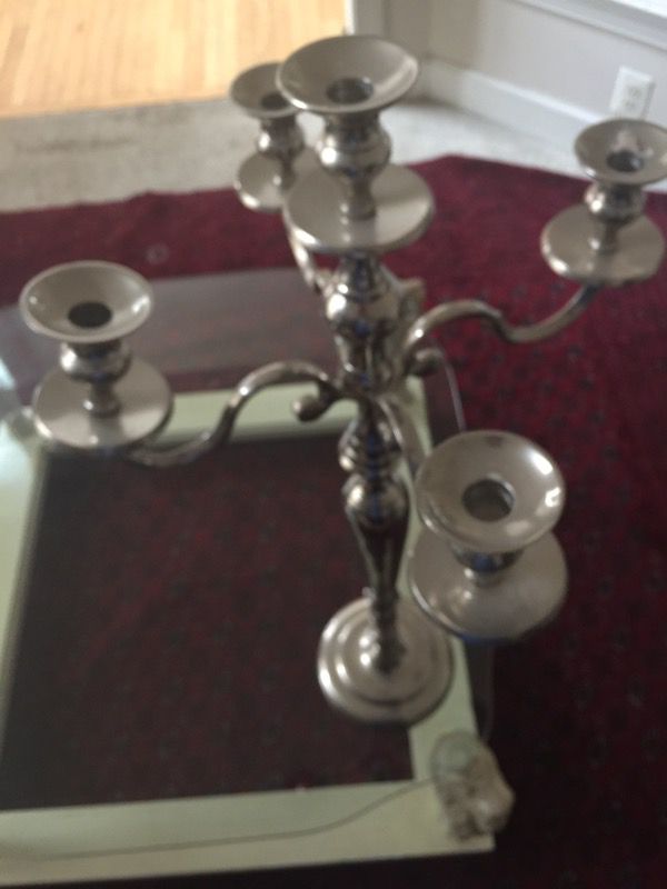 Silver candle holder large size