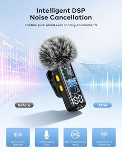 4 Pack Wireless Mini Microphones for iPhone, Android & iPad, Lavalier