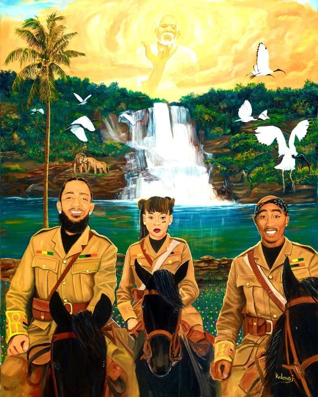 Barack & Michelle Obama and Assortment Displayed Stretched Canvases