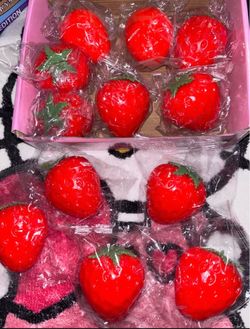 Toy squishy strawberries