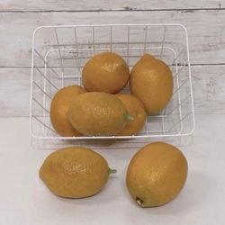 Vintage 8 Primitive Style Realistic Faux Lemons
