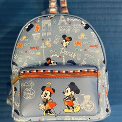 Danielle Nicole Mickey and Minnie Springtime in Paris Mini Backpack - NWT 