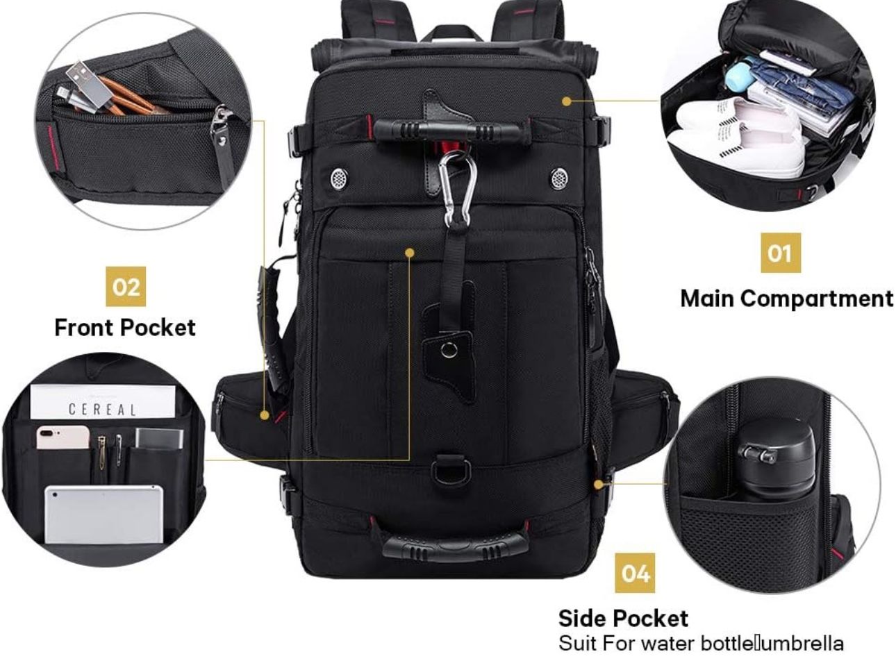 KAKA Travel Backpack, Carry On Backpack Durable Convertible Duffle