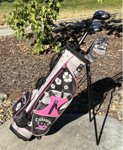 Left-Handed Junior Callaway XJ series golf set (Driver+fairway wood+hybrid+5i+7i+9i+sw+Odyssey putter+stand bag)