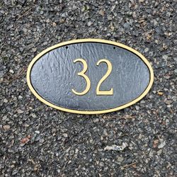 Oval Address Sign 32 House Number