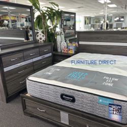 Gorgeous Wood, Five Piece Bedroom Furniture Set With Storage Drawers Now 65% Off