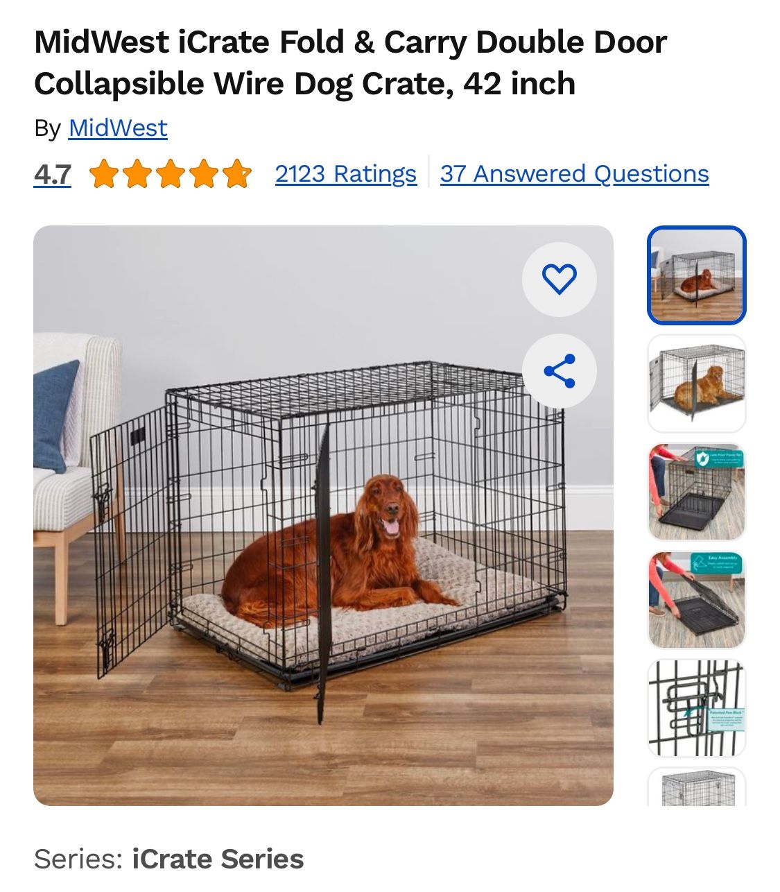 Wire Dog Crate 28x28x40