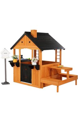Kids Outdoor Playhouse with Sink Toys,