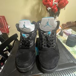 air jordan 5 retro black aquatone