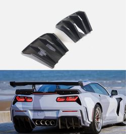 Rear Bumper Diffuser Carbon Fiber for 2014-19 Chevy Corvette C7 Lip Spoiler Fin