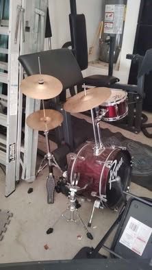 Drum set and ladder