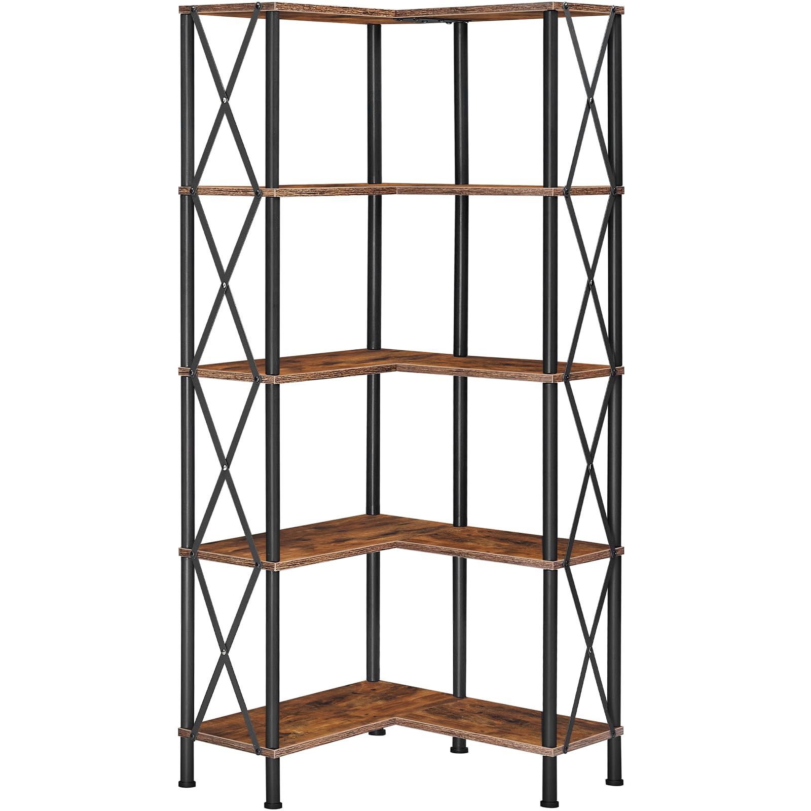 New Industrial L-Shaped Bookcase
