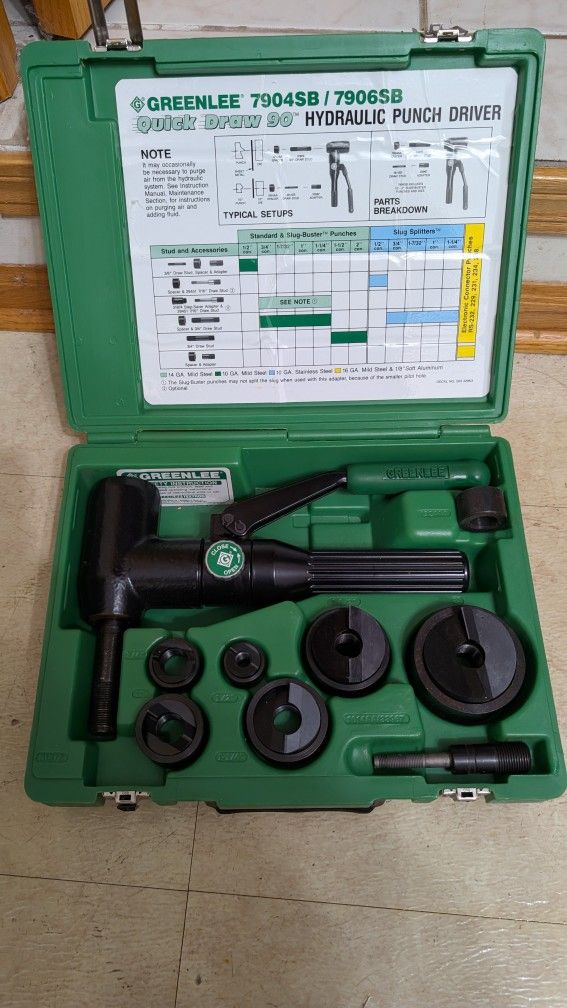 Greenlee 7906SB Slug Buster KnockOut Set For 1/2" to 2" Conduit (New) old stock