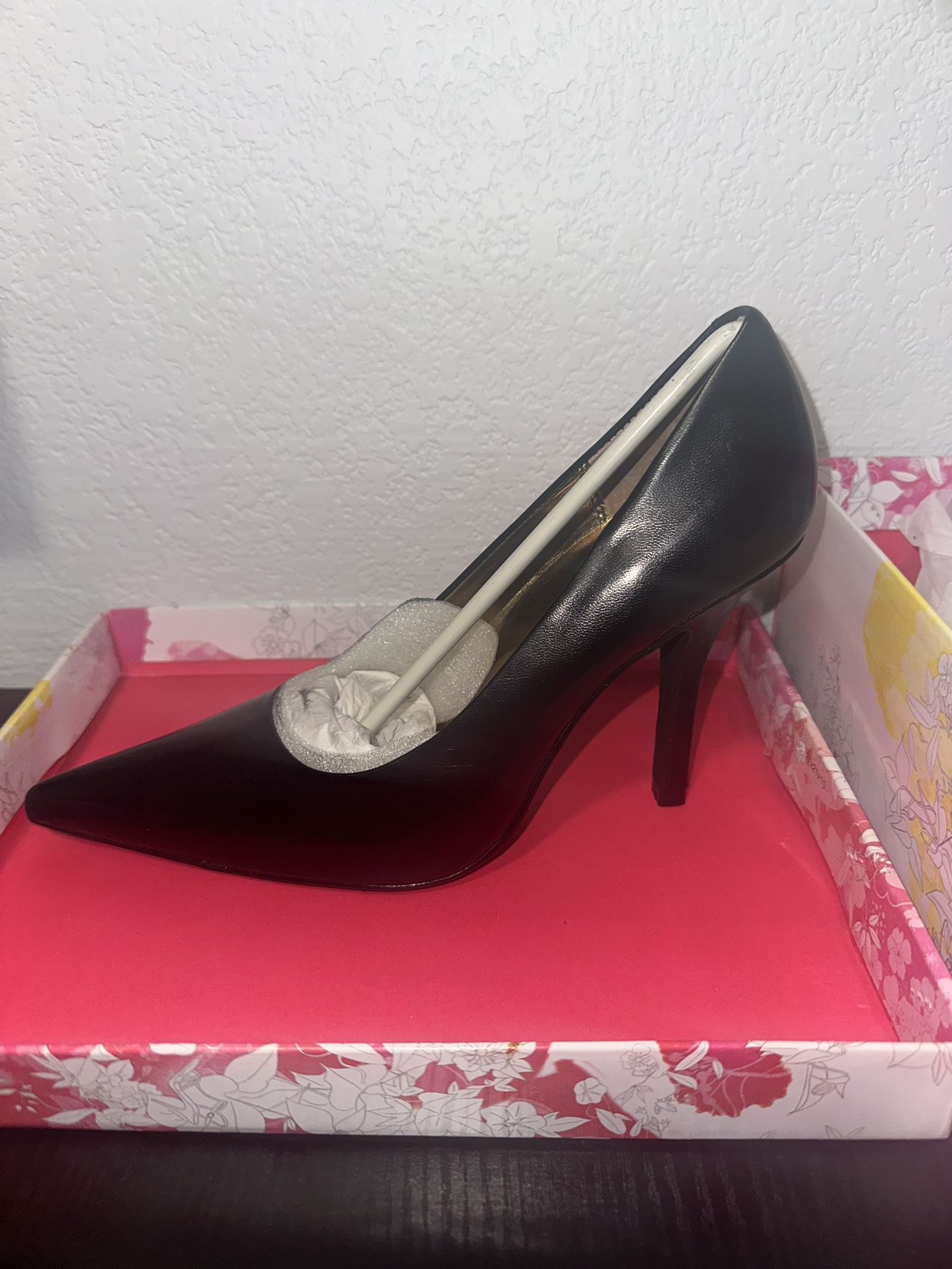 Black Leather Pump Heels