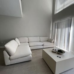 White/ Beige Sectional Couch