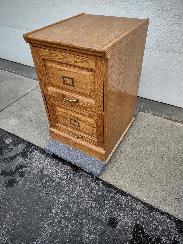 Mostly Oak File Cabinet