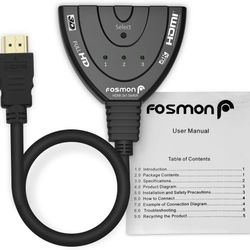 Diamond 4K HDMI Switch 3 In 1 Out 4K@30Hz, 3port HDMI Splitter 