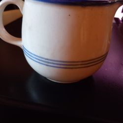 Vintage Blue and White Ceramic Milk Jug